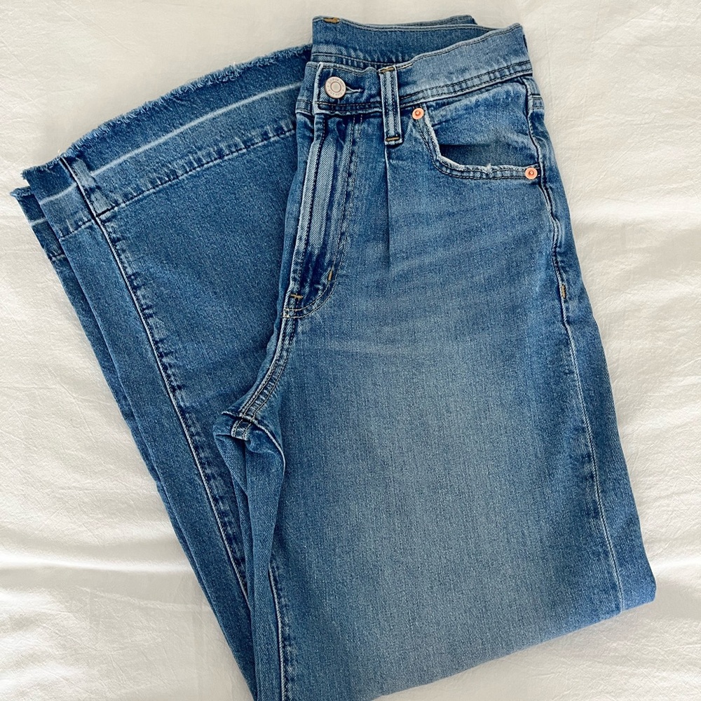 Gap pleated high rise wide-leg pants Size 25 Petite